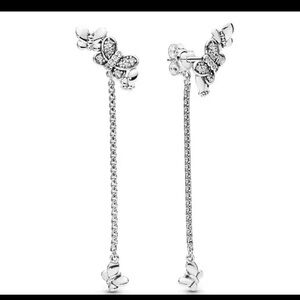 Gorgeous butterfly stud pure silver earrings